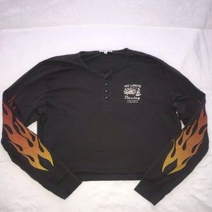 Urban outfitters long sleeve T-shirt with flames